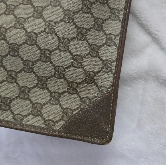 Gucci Brown Monogram Clutch Pouch Bag - Picture 7 of 15